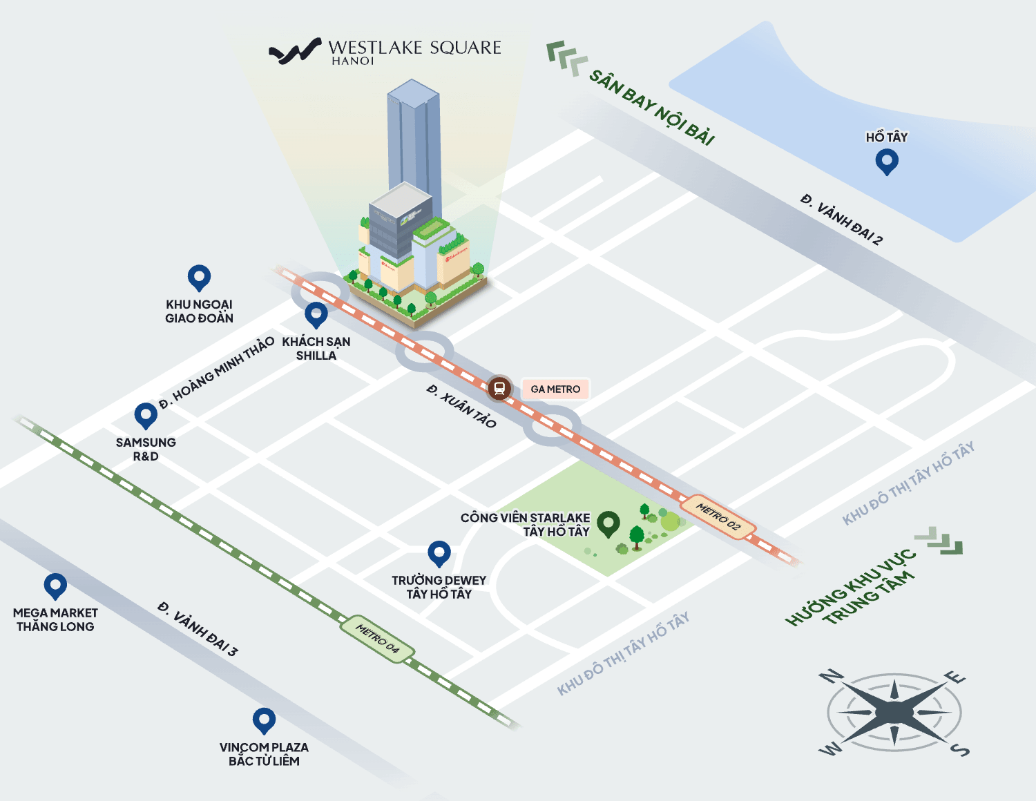 Bản đồ kết nối — Westlake Square Hanoi