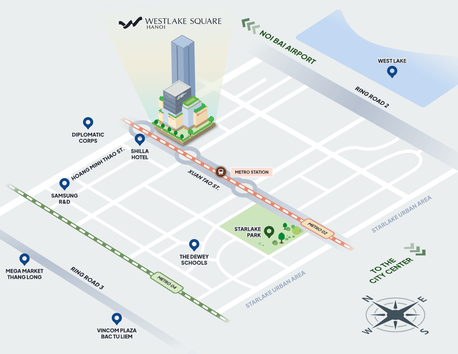 Connectivity map — Westlake Square Hanoi